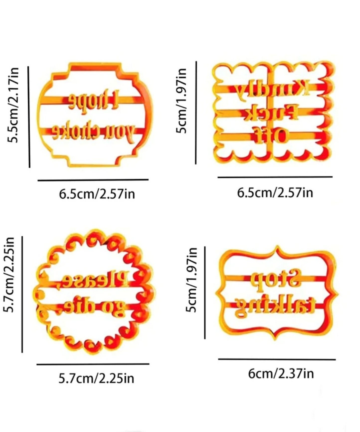 Funny Cookie Cutters 2pc