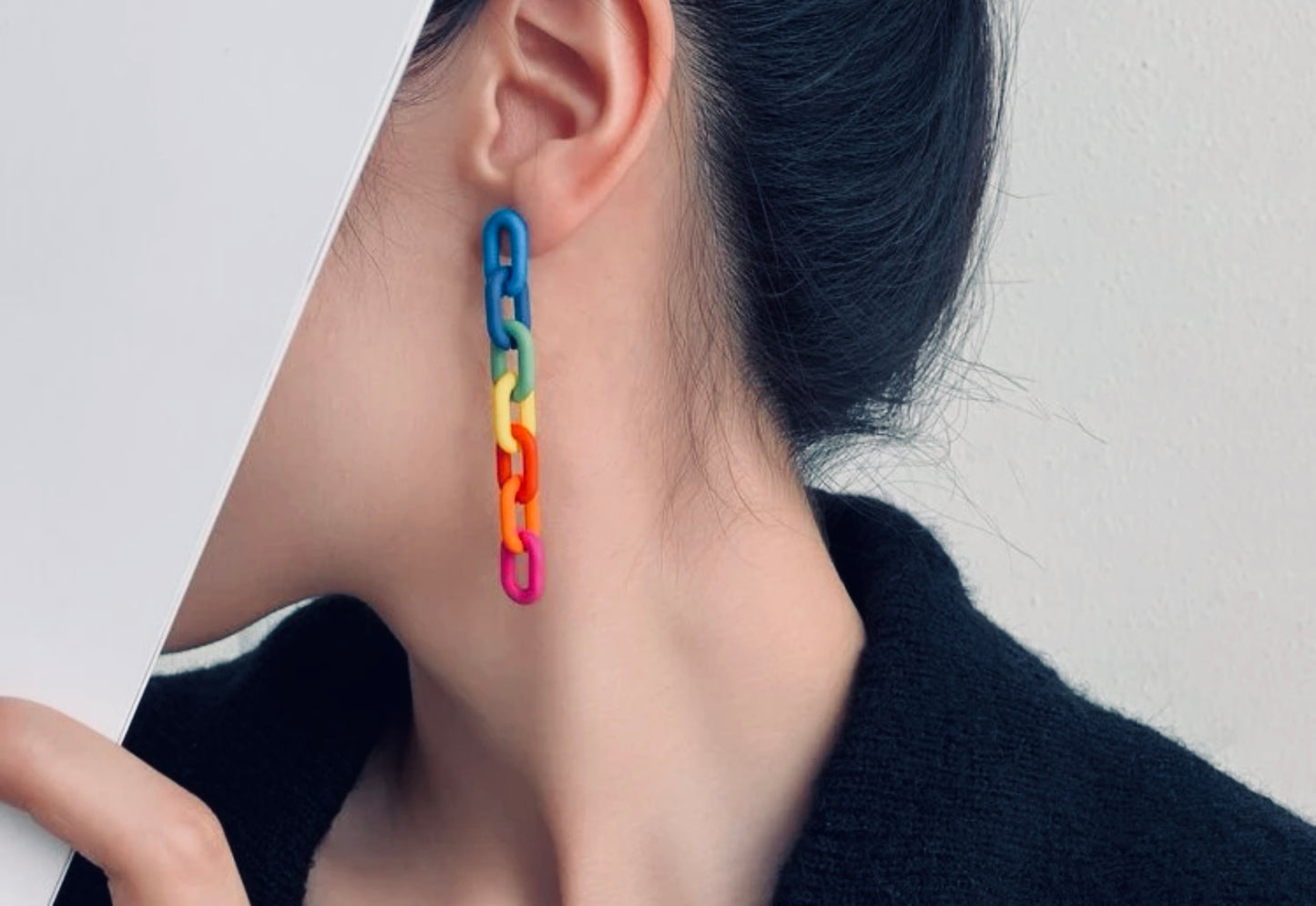 Colour chain earrings