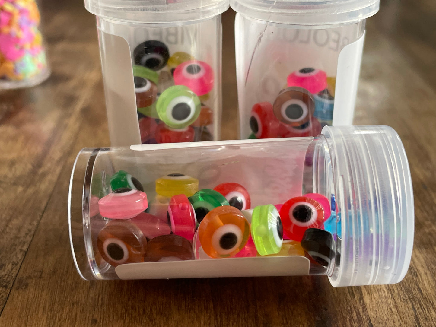 Colourful evil eye slime filler