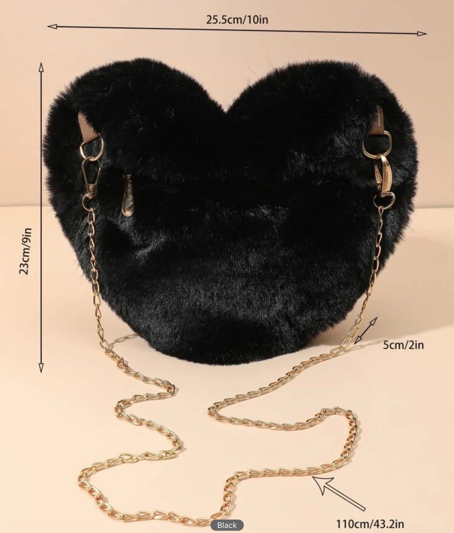 Faux Fur Heart Bag