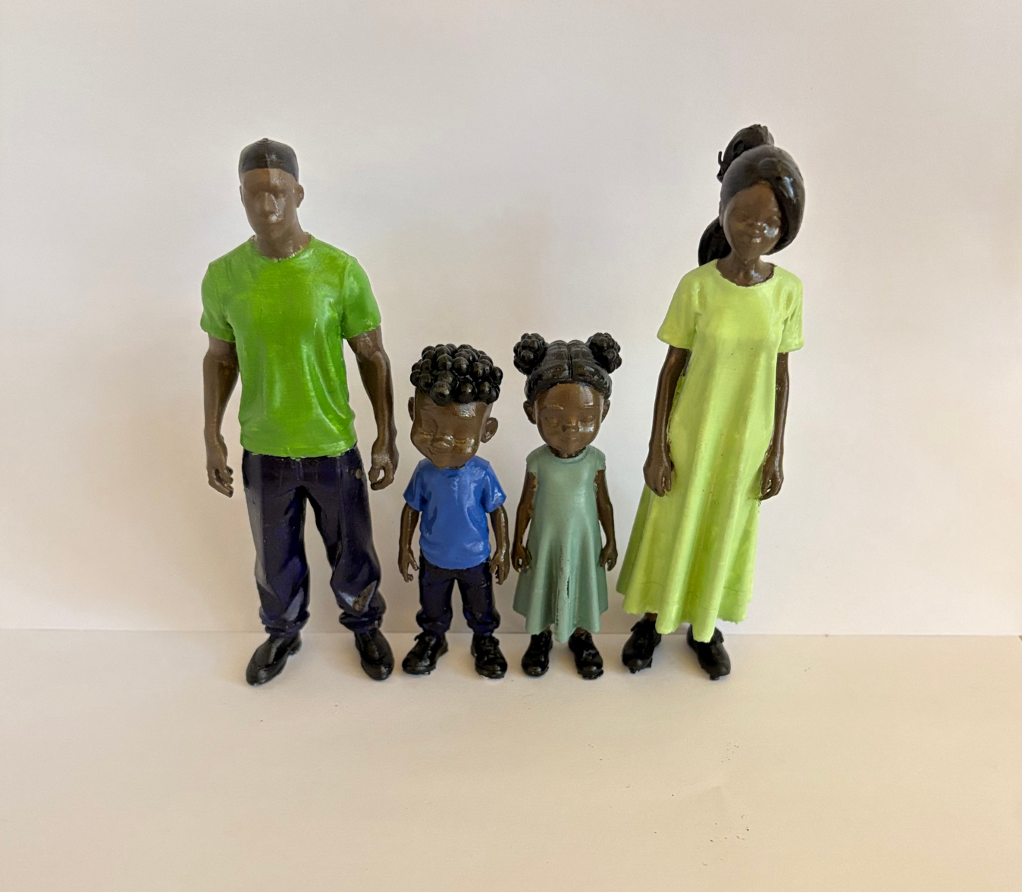 Hand Painted African Family Set Made from PLA Plastic