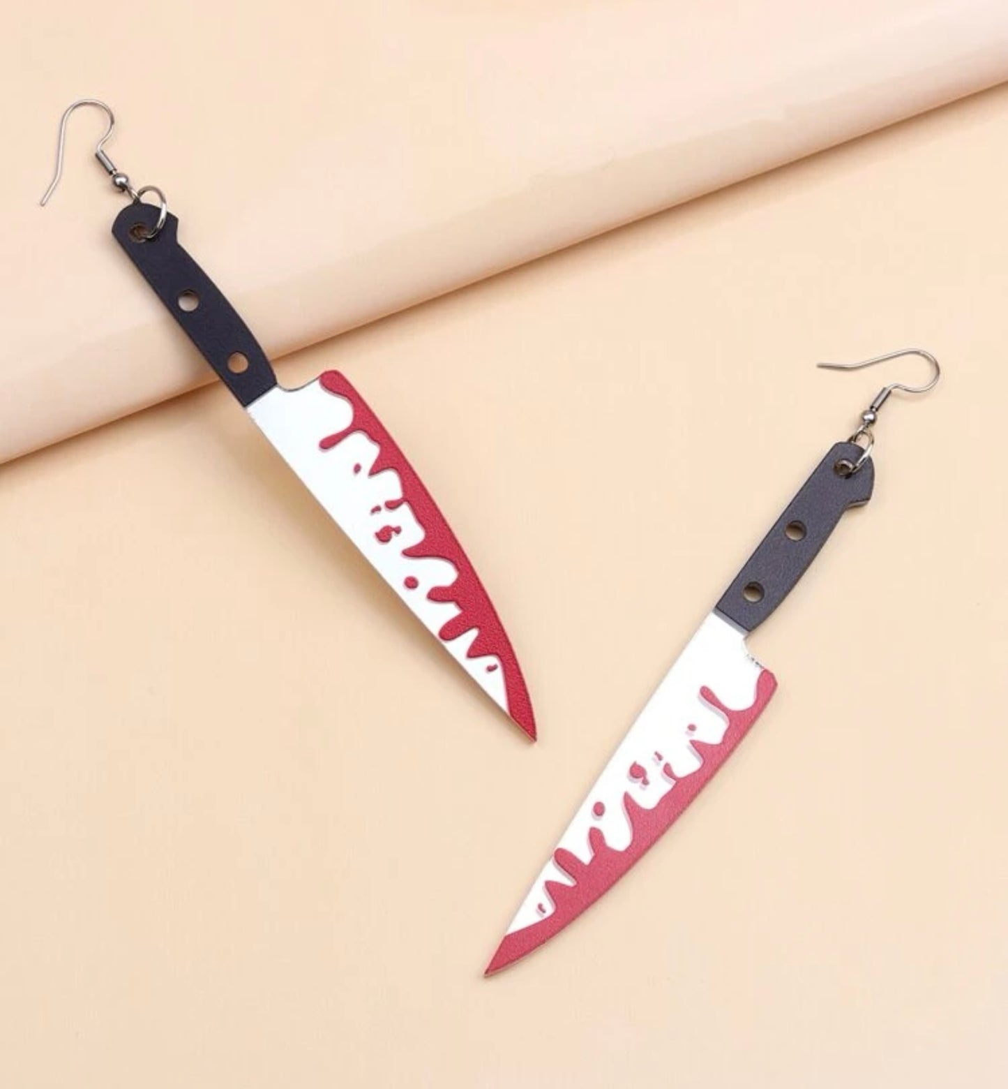 Scream Blood Knife Earrings
