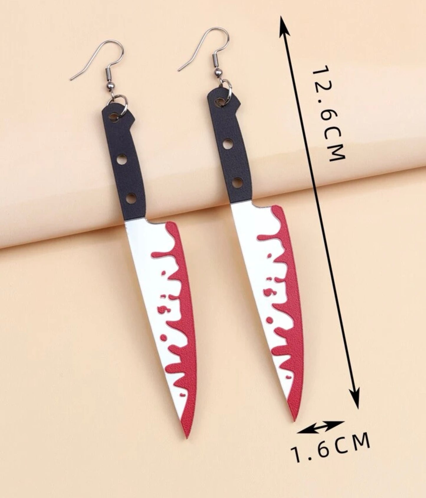Scream Blood Knife Earrings