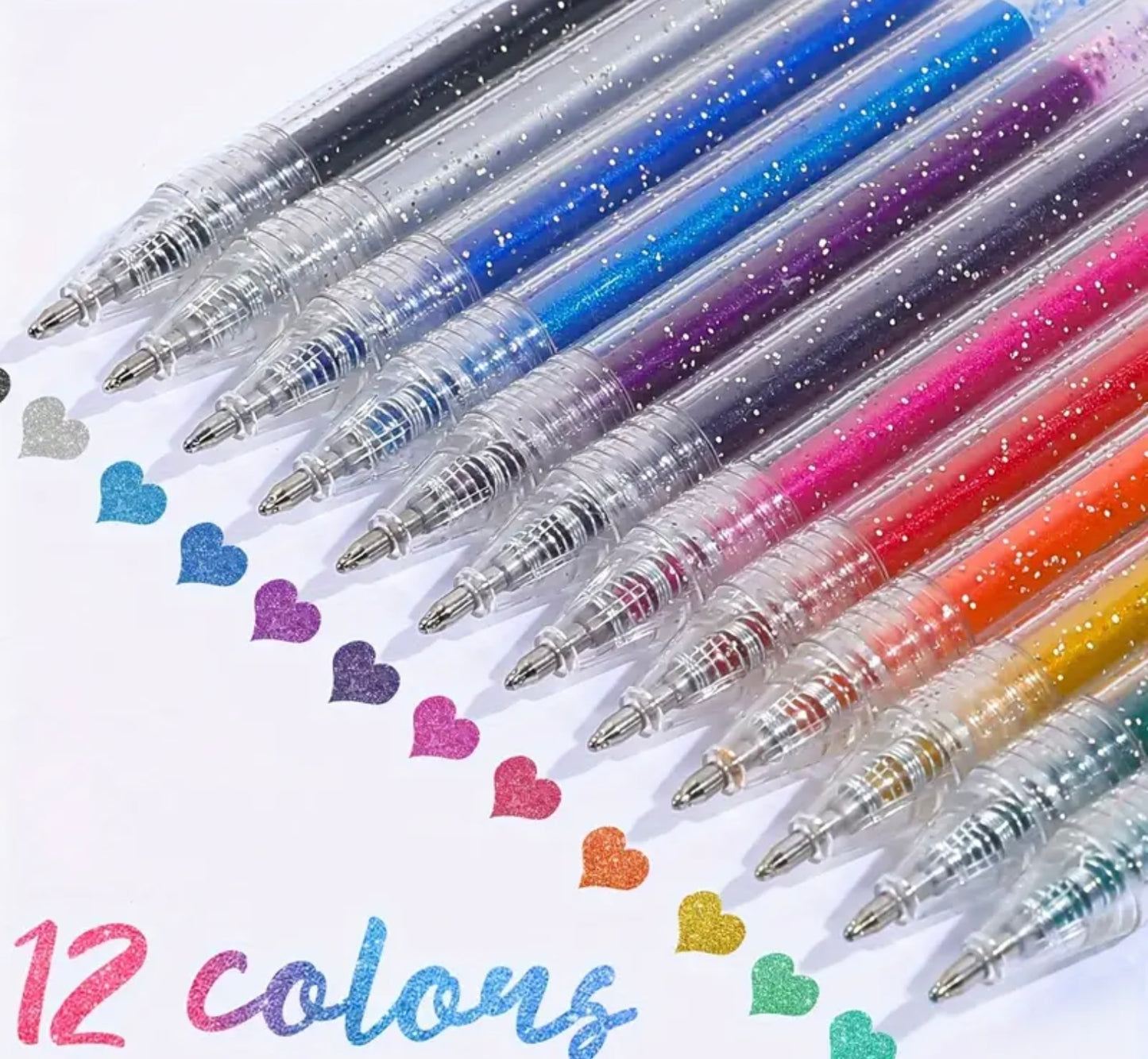Neon Glitter Pens 12pc