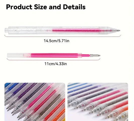 Neon Glitter Pens 12pc