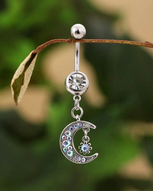 Moon Pendant Belly Ring