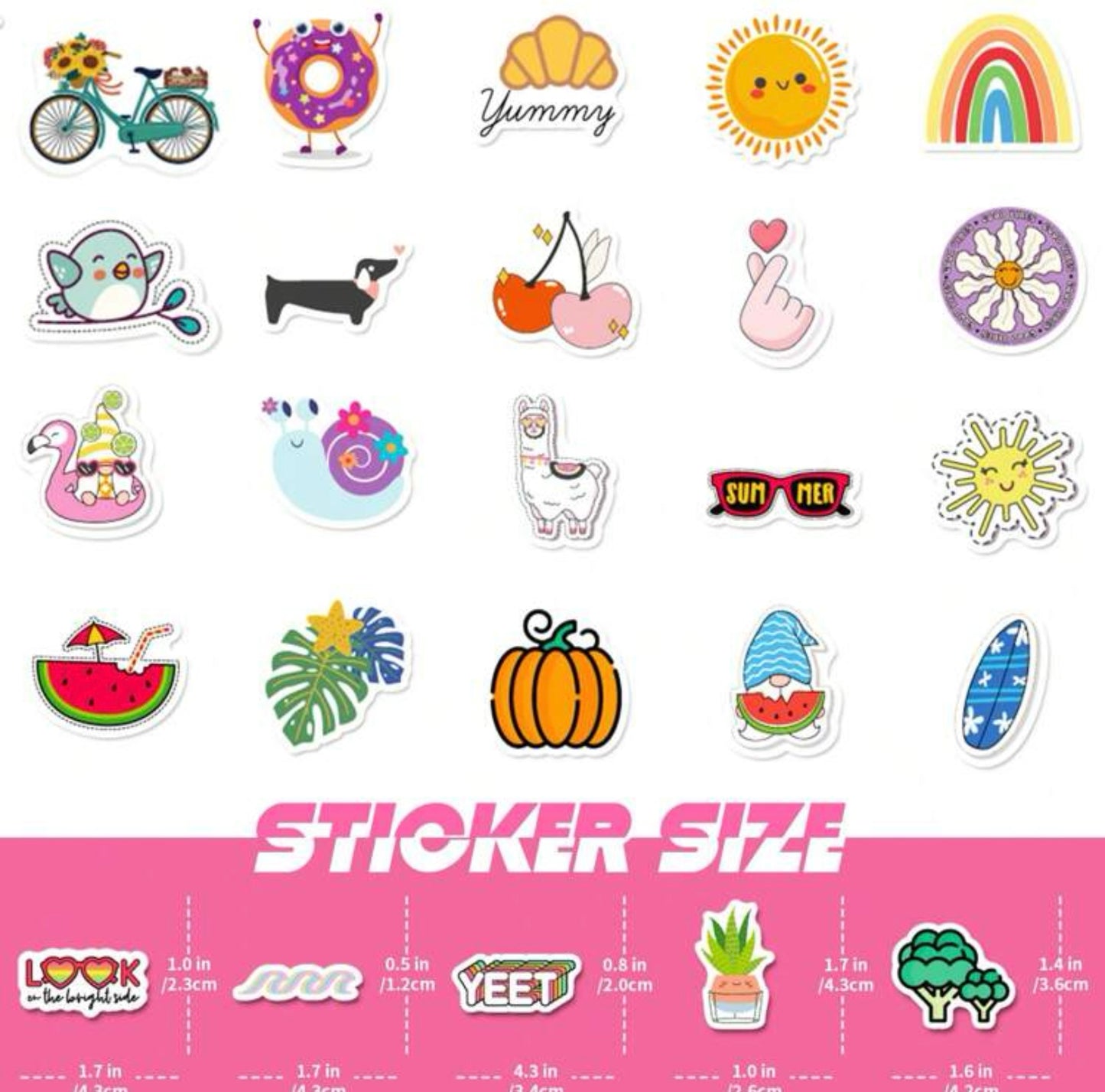 Colourful Fun Stickers 100pc