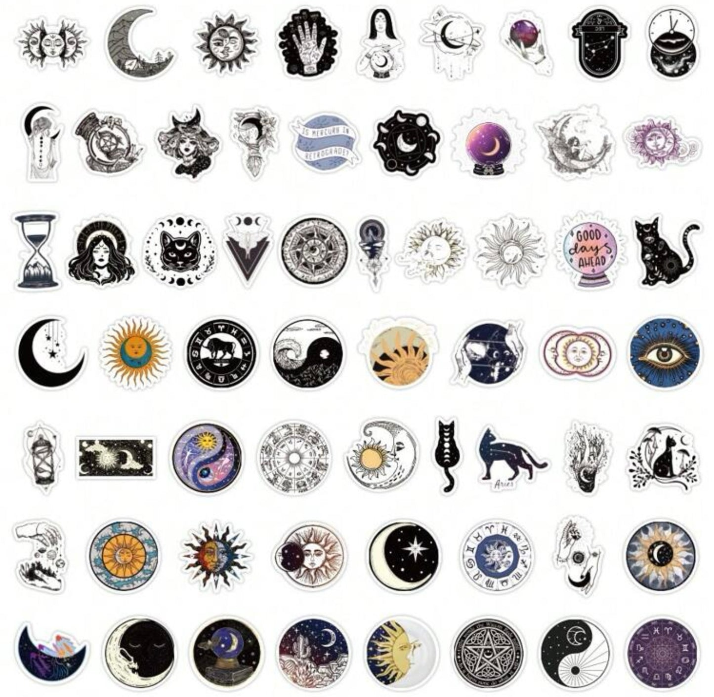 Mystical & Astrology Stickers 60pc