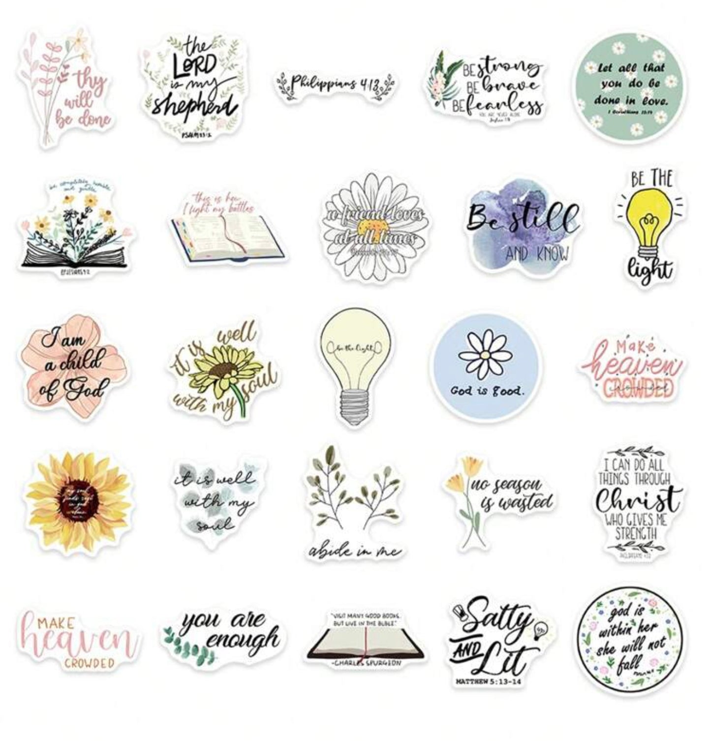 Bible Quote Stickers 50pc
