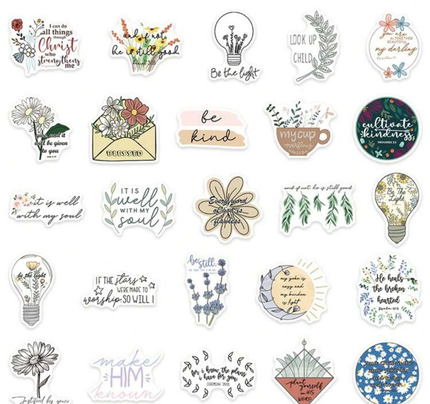 Bible Quote Stickers 50pc