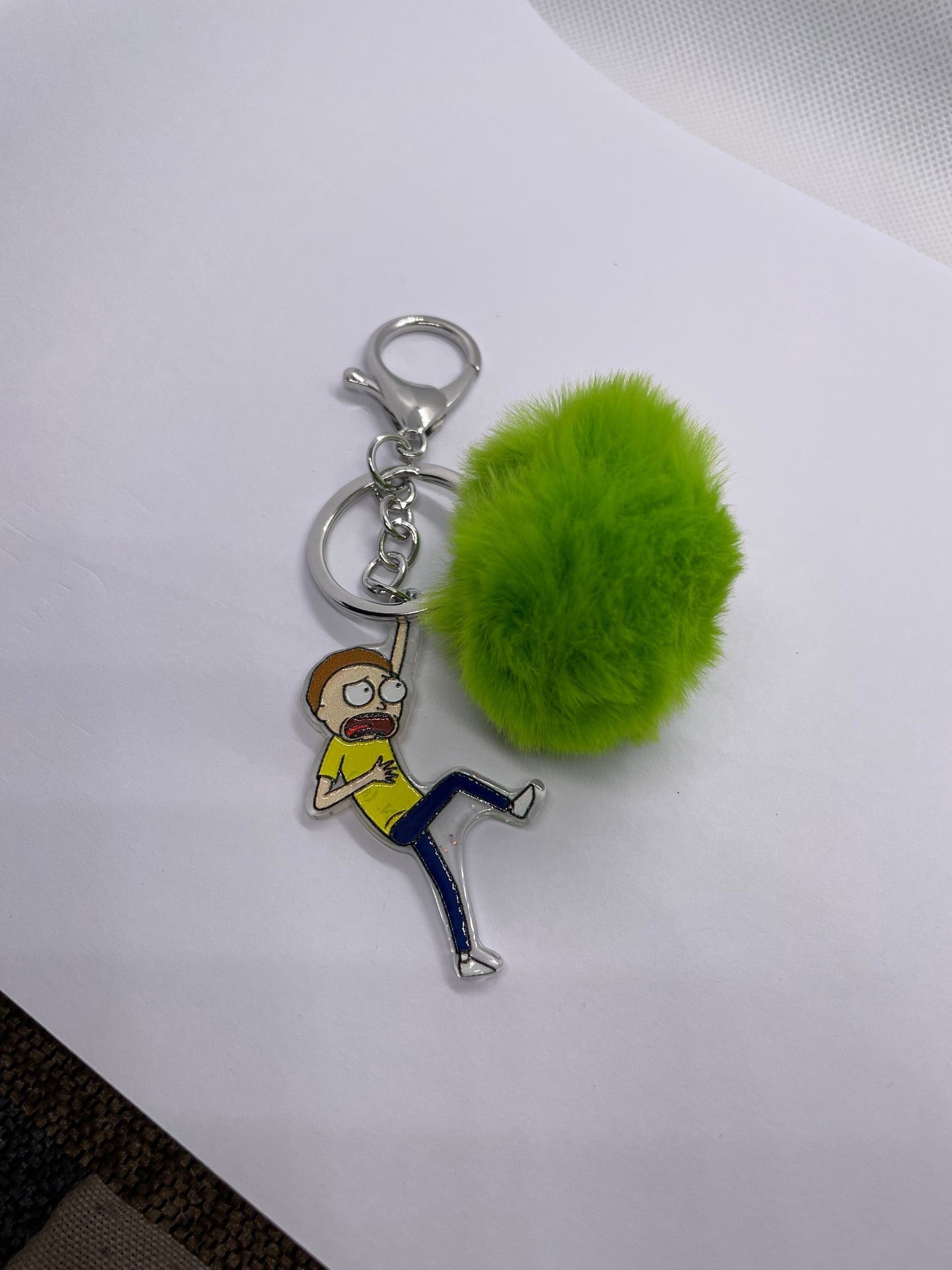 Morty Green Pom 1 Keychain